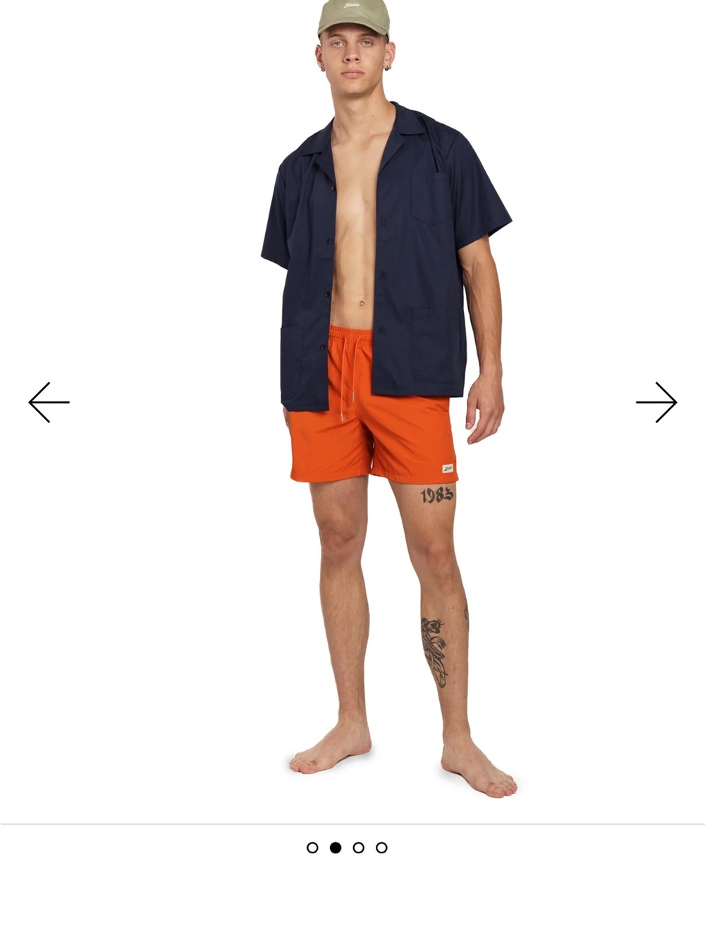 Bather Men's Orange Drawstring Swim Shorts Made In Canada